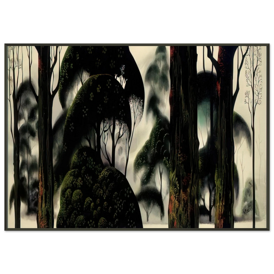 Eyvind Earle  Forest Magic Framed Art Print  - Aluminum Frame - 21x29.7 cm / 8x12"
