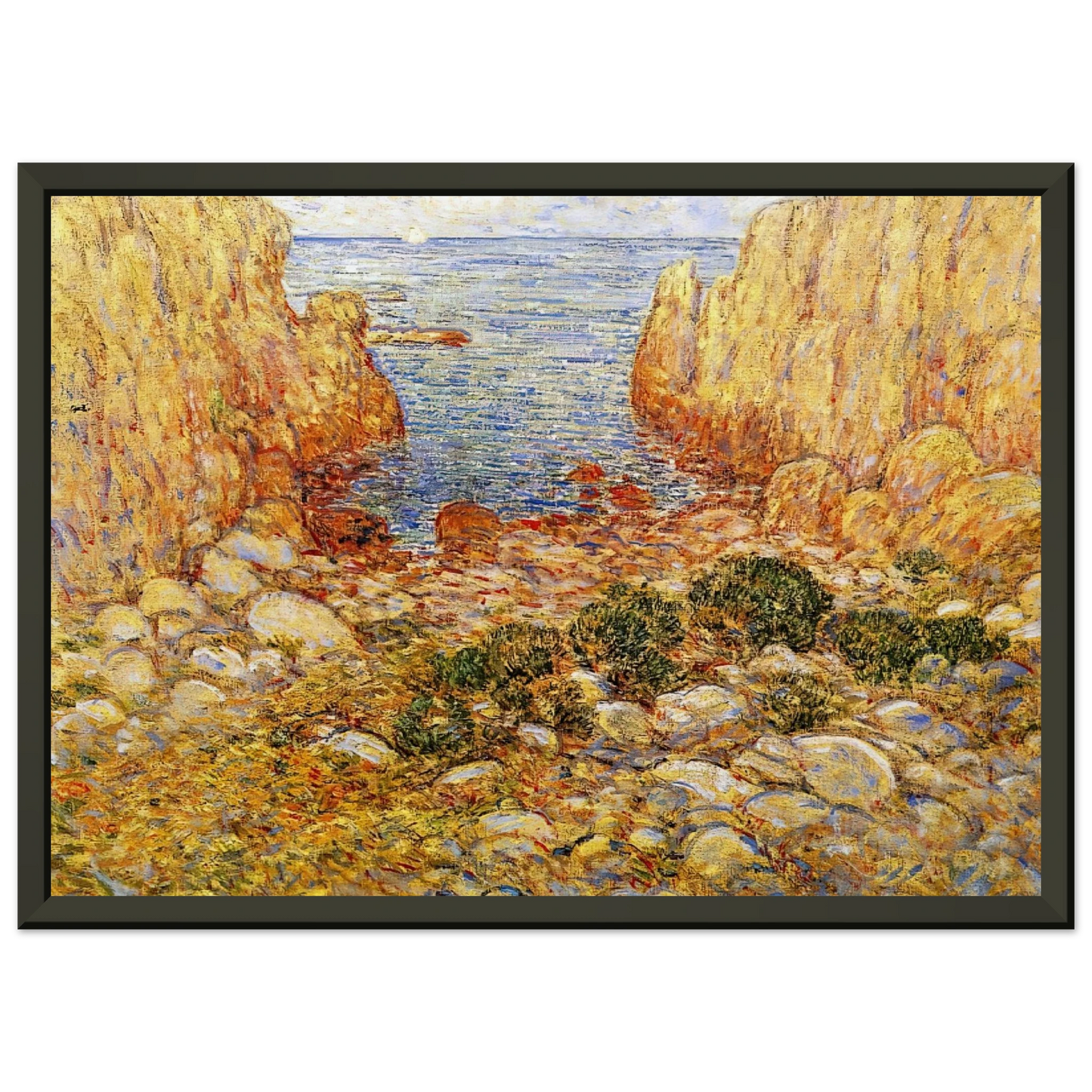Childe Hassam  The Gorge  Appledore Isles of Shoals Framed Art Print  - Aluminum Frame - 60x80 cm / 24x32 inches