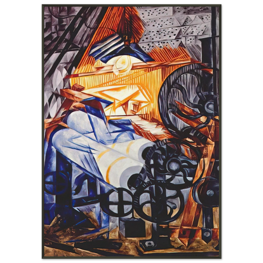 Natalia Goncharova  The weaver loomwoman  1913 Framed Art Print  - Aluminum Frame - 21x29.7 cm / 8x12"