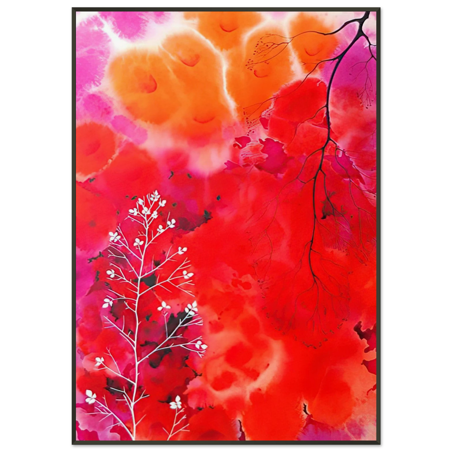 Eyvind Earle  Flower Fantasy Framed Art Print  - Aluminum Frame - 21x29.7 cm / 8x12"