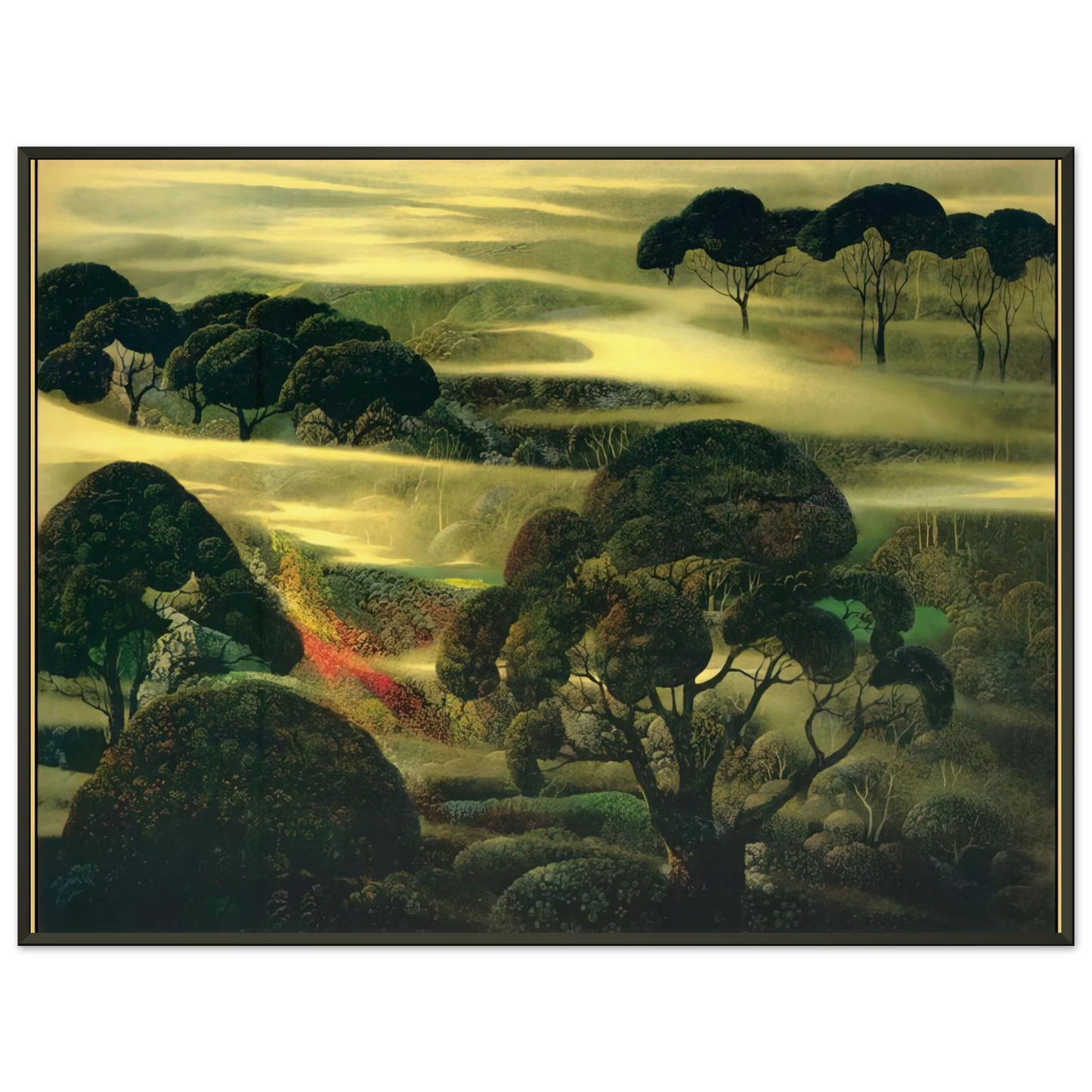 Eyvind Earle  Forest in Fog Framed Art Print  - Aluminum Frame - 40x50 cm / 16x20 inches