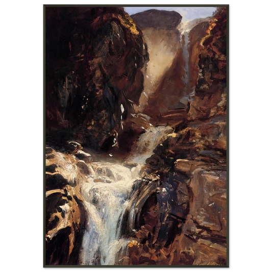 John Singer Sargent  A Waterfall Framed Art Print  - Aluminum Frame - 21x29.7 cm / 8x12"
