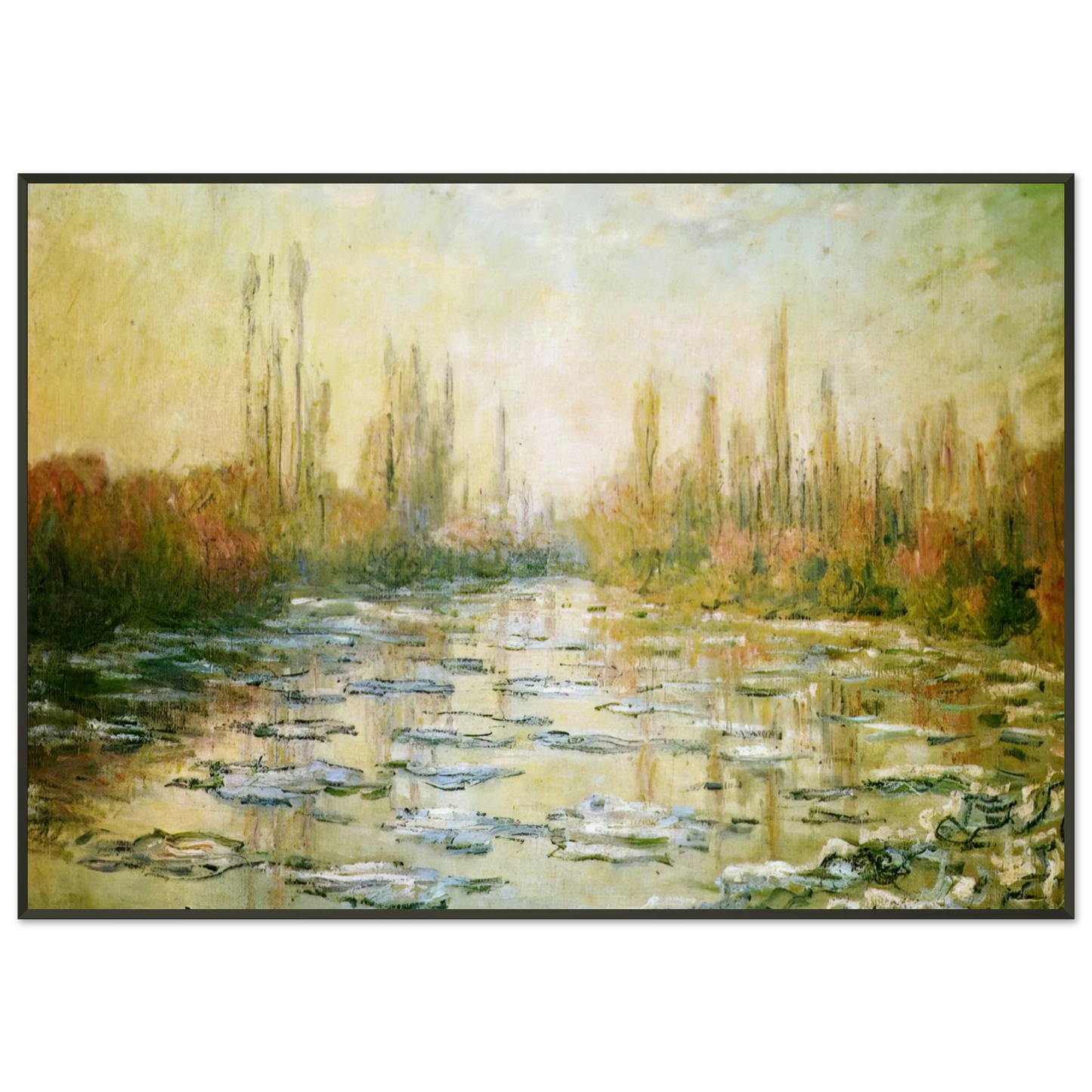 claude monet  The Ice Floes Framed Art Print  - Aluminum Frame - 21x29.7 cm / 8x12"