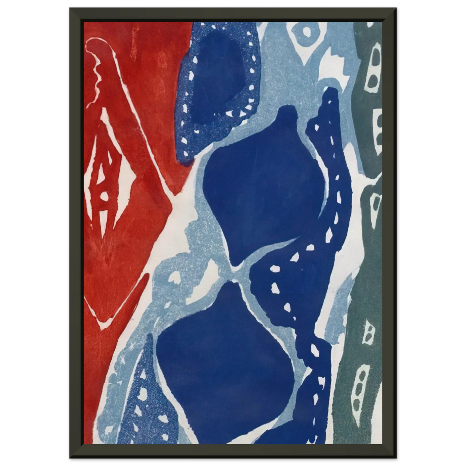 Ernst Wilhelm Nay  Farbaquatinta 19657  1965 Framed Art Print  - Aluminum Frame - 60x80 cm / 24x32 inches