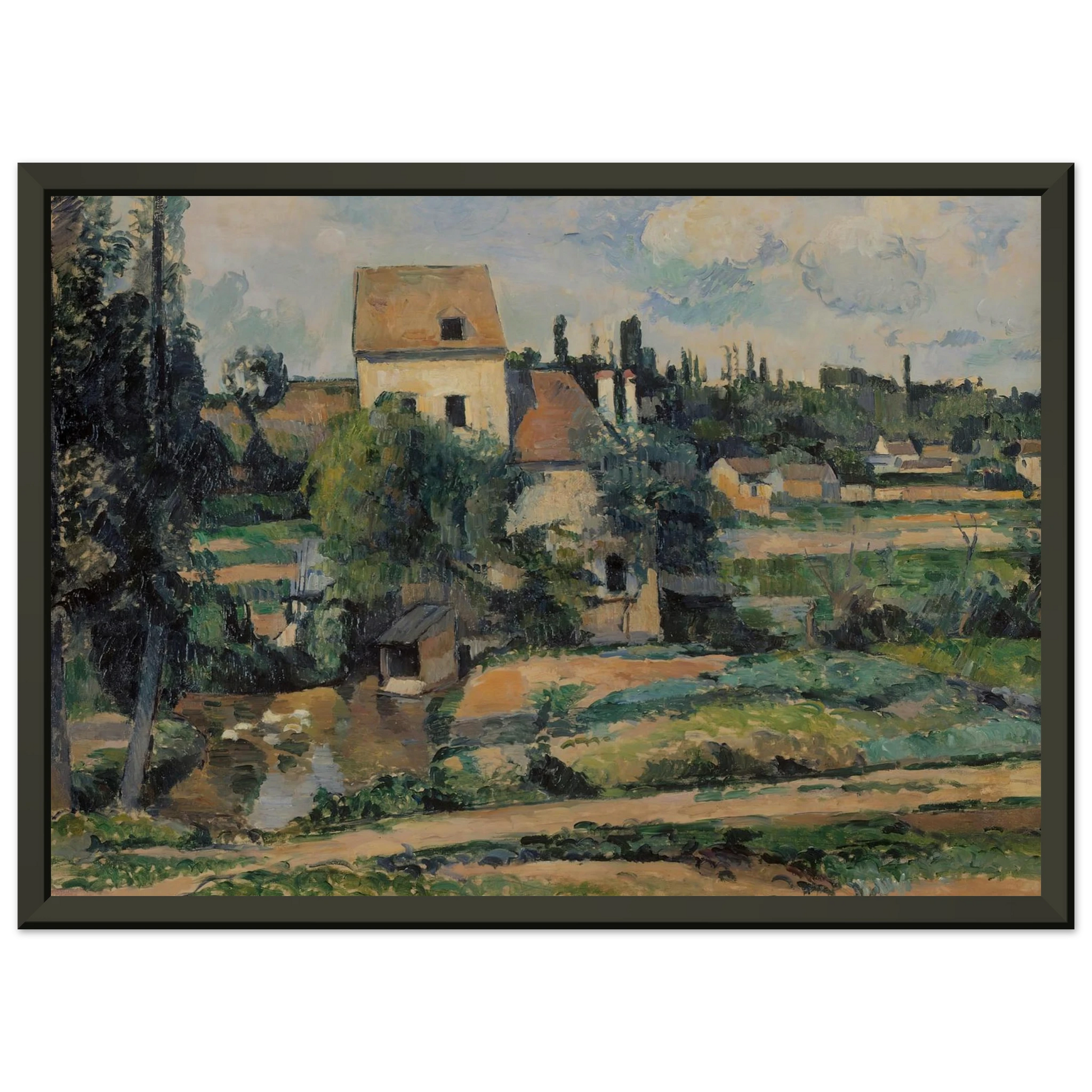 Paul Cezanne  Moulin de la Couleuvre at Pontoise Framed Art Print  - Aluminum Frame - 60x80 cm / 24x32 inches
