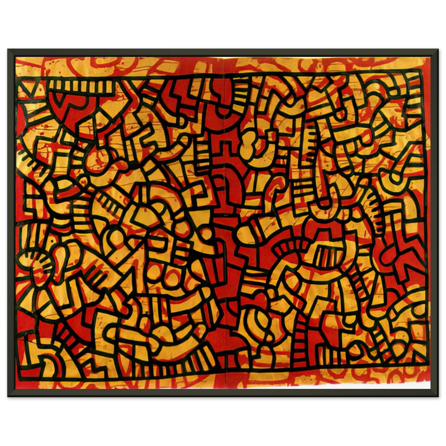 Keith Haring  UNTITLED 1979 Framed Art Print  - Aluminum Frame - 40x50 cm / 16x20 inches