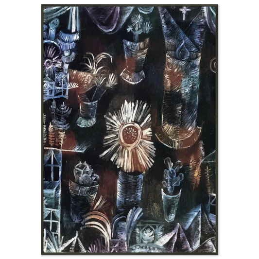 Paul Klee  STILL LIFE WITH THISTLE BLOOM 1919 Framed Art Print  - Aluminum Frame - 21x29.7 cm / 8x12"