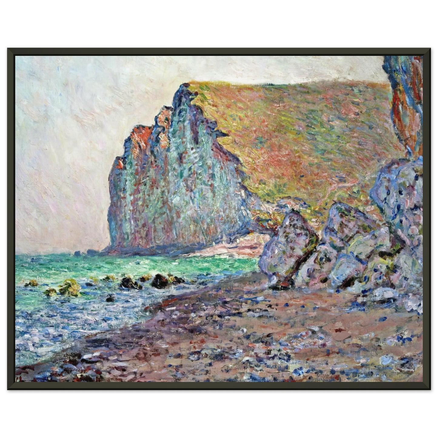 claude monet  Cliffs of Les PetitesDalles Framed Art Print  - Aluminum Frame - 70x100 cm / 28x40 inches