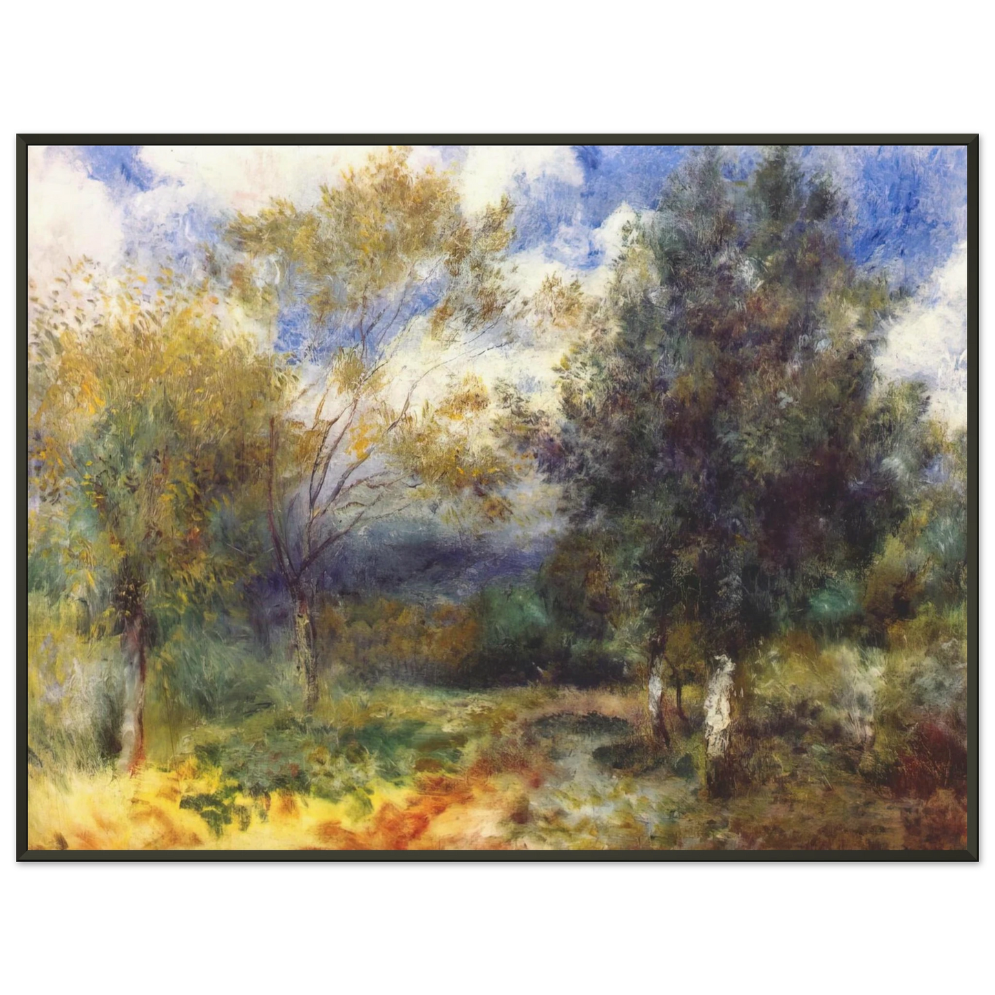 PierreAuguste Renoir  Landscape in the Sun Framed Art Print  - Aluminum Frame - 70x100 cm / 28x40 inches