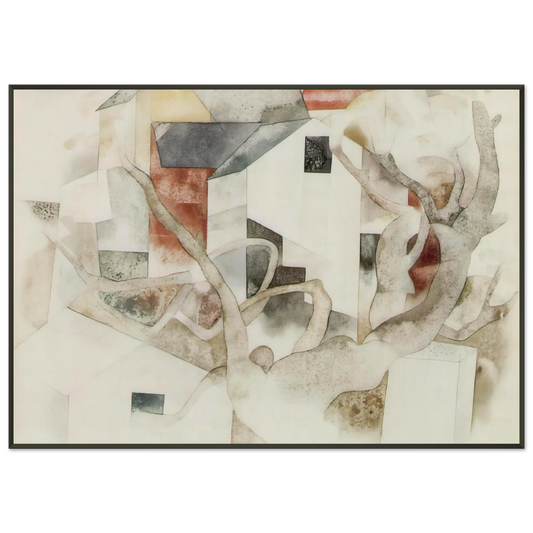 Charles Demuth  Trees and Barns Bermuda  1917 Framed Art Print  - Aluminum Frame - 21x29.7 cm / 8x12"