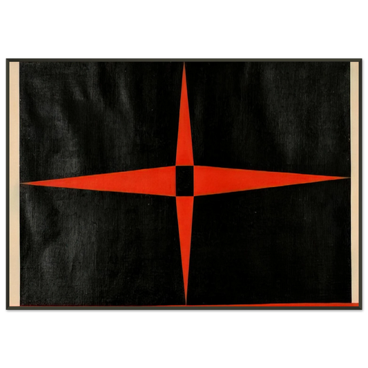 Carmen Herrera  Red Star  1949 Framed Art Print  - Aluminum Frame - 21x29.7 cm / 8x12"