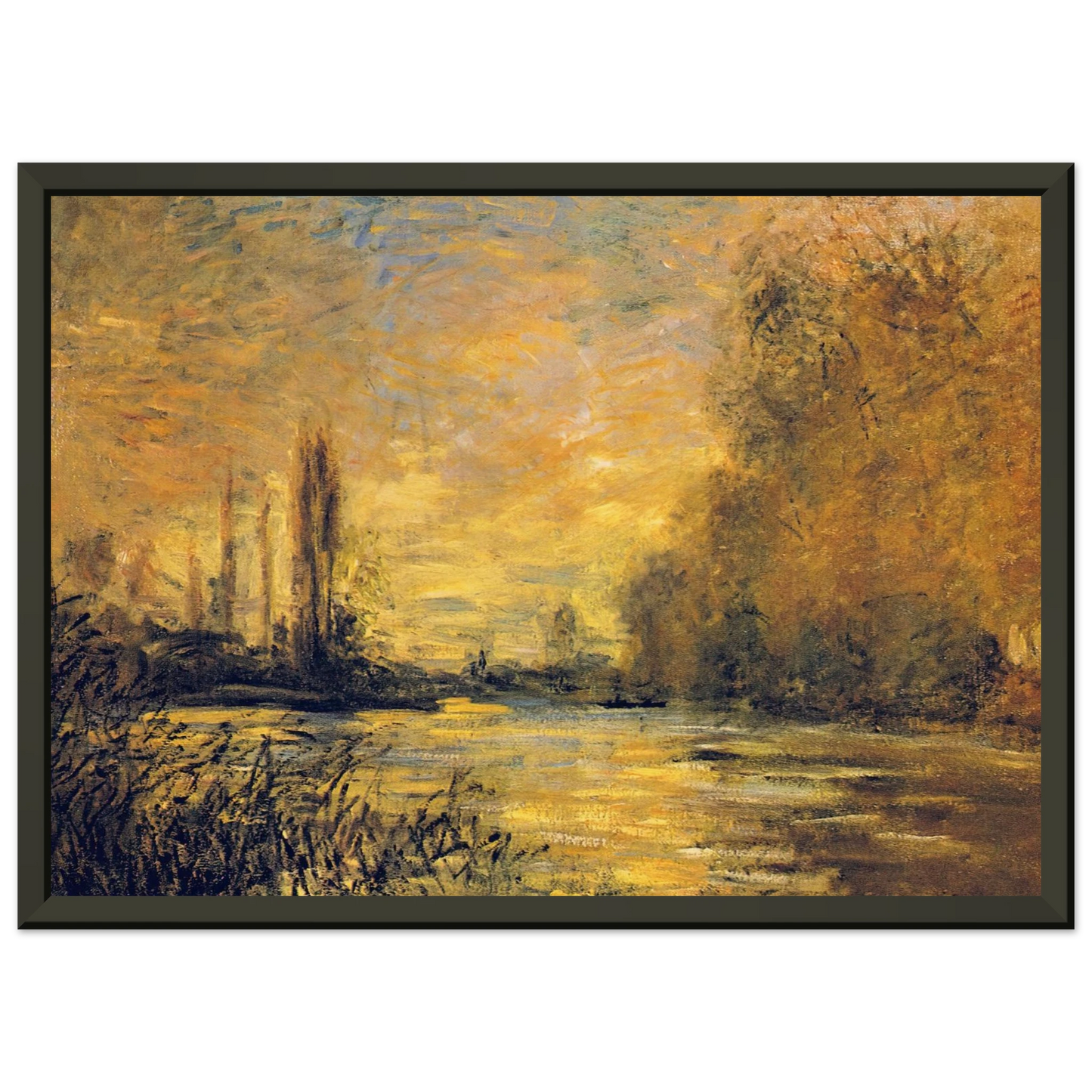 claude monet  The Small Arm of the Seine at Argenteuil Framed Art Print  - Aluminum Frame - 70x100 cm / 28x40 inches