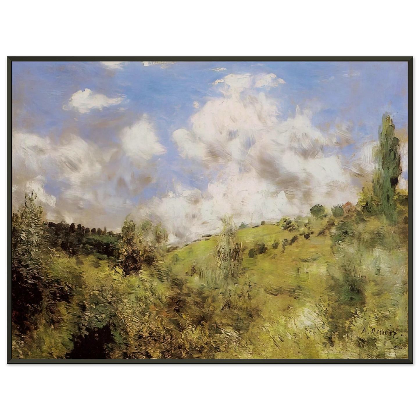 PierreAuguste Renoir  Strong Wind Gust of Wind Framed Art Print  - Aluminum Frame - 60x80 cm / 24x32 inches