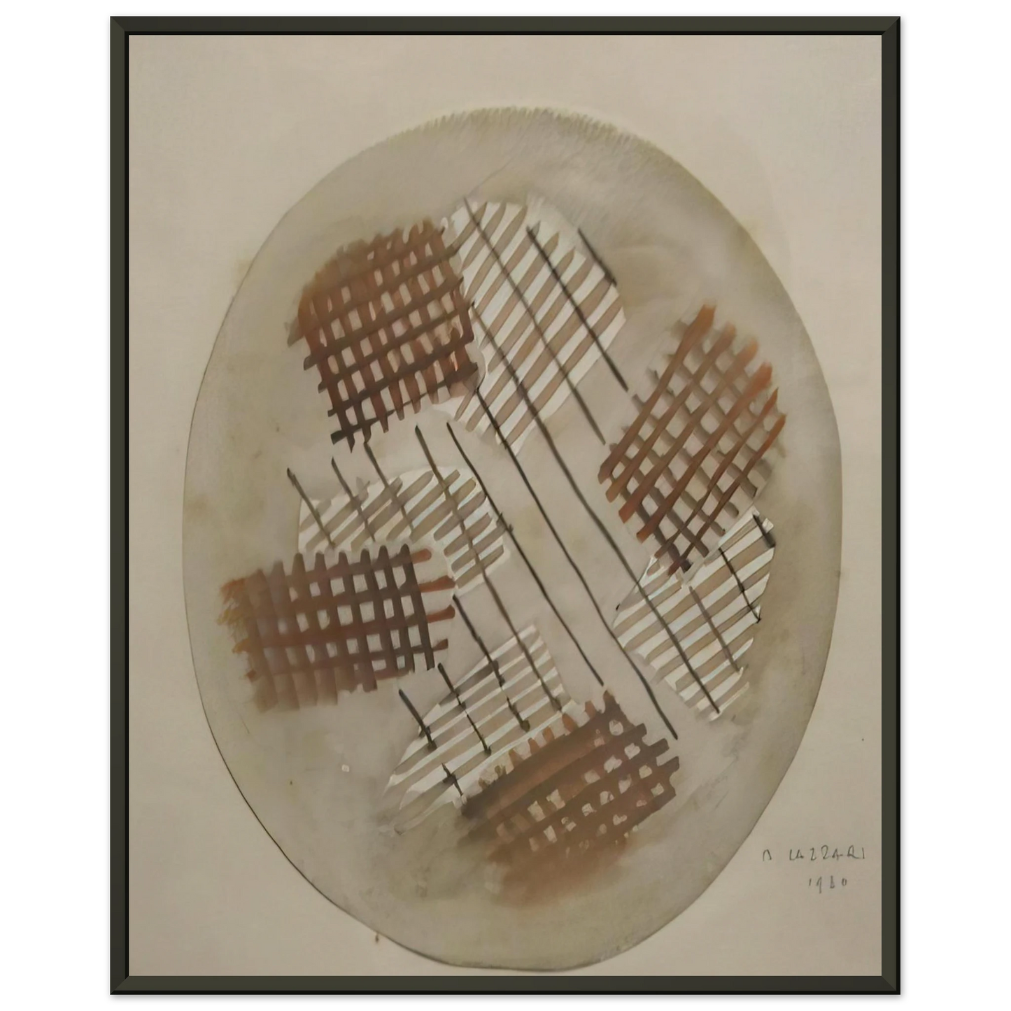 Bice Lazzari  Red and White Signals  1930 Framed Art Print  - Aluminum Frame - 70x100 cm / 28x40 inches