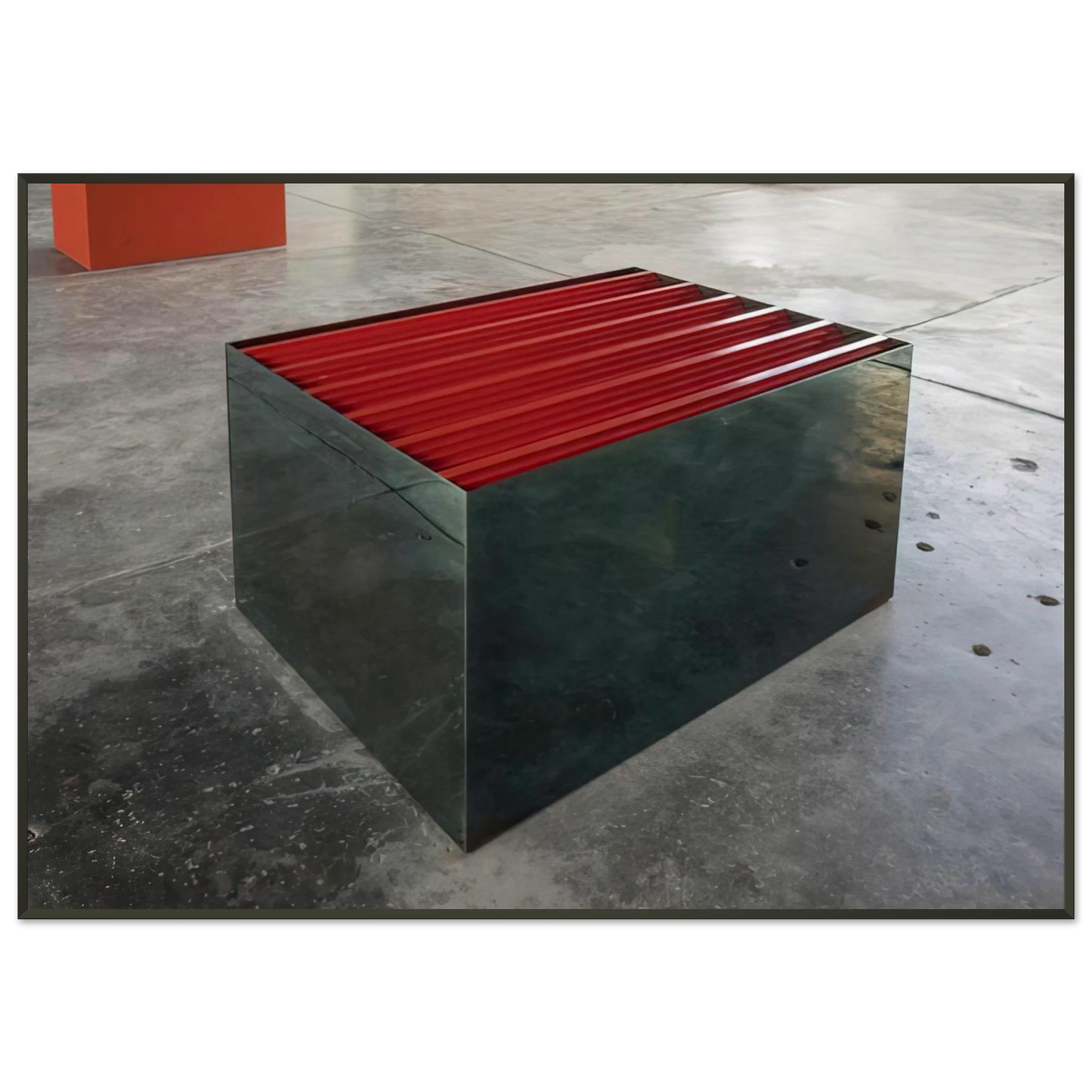 Donald Judd  Untitled The Block  1965 Framed Art Print  - Aluminum Frame - 21x29.7 cm / 8x12"