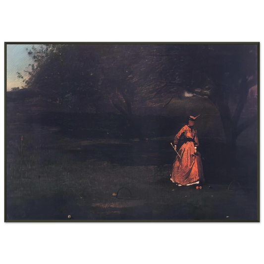 Winslow Homer  CROQUET PLAYERS 1 Framed Art Print  - Aluminum Frame - 21x29.7 cm / 8x12"