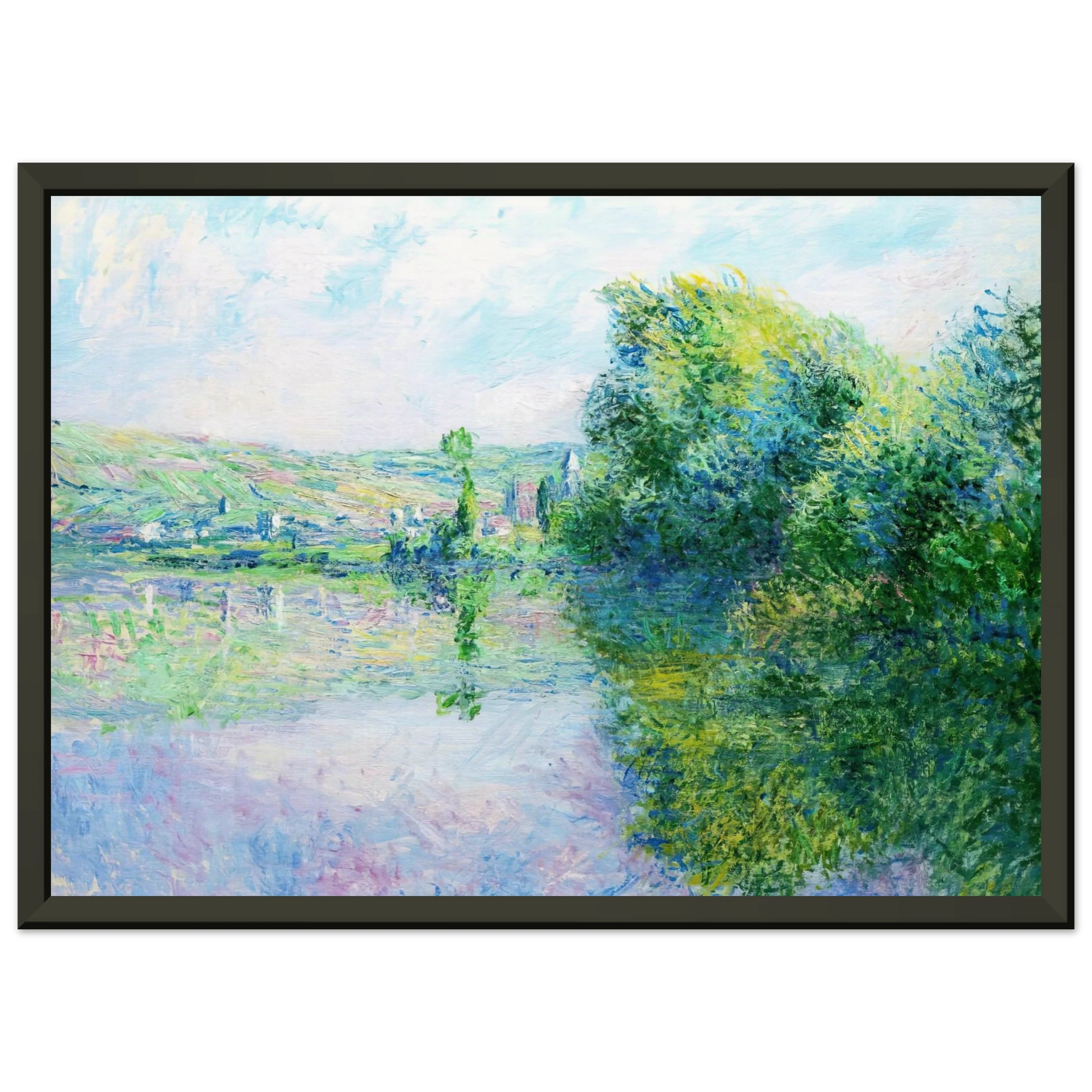 claude monet  The Siene at Vetheuil Framed Art Print  - Aluminum Frame - 70x100 cm / 28x40 inches