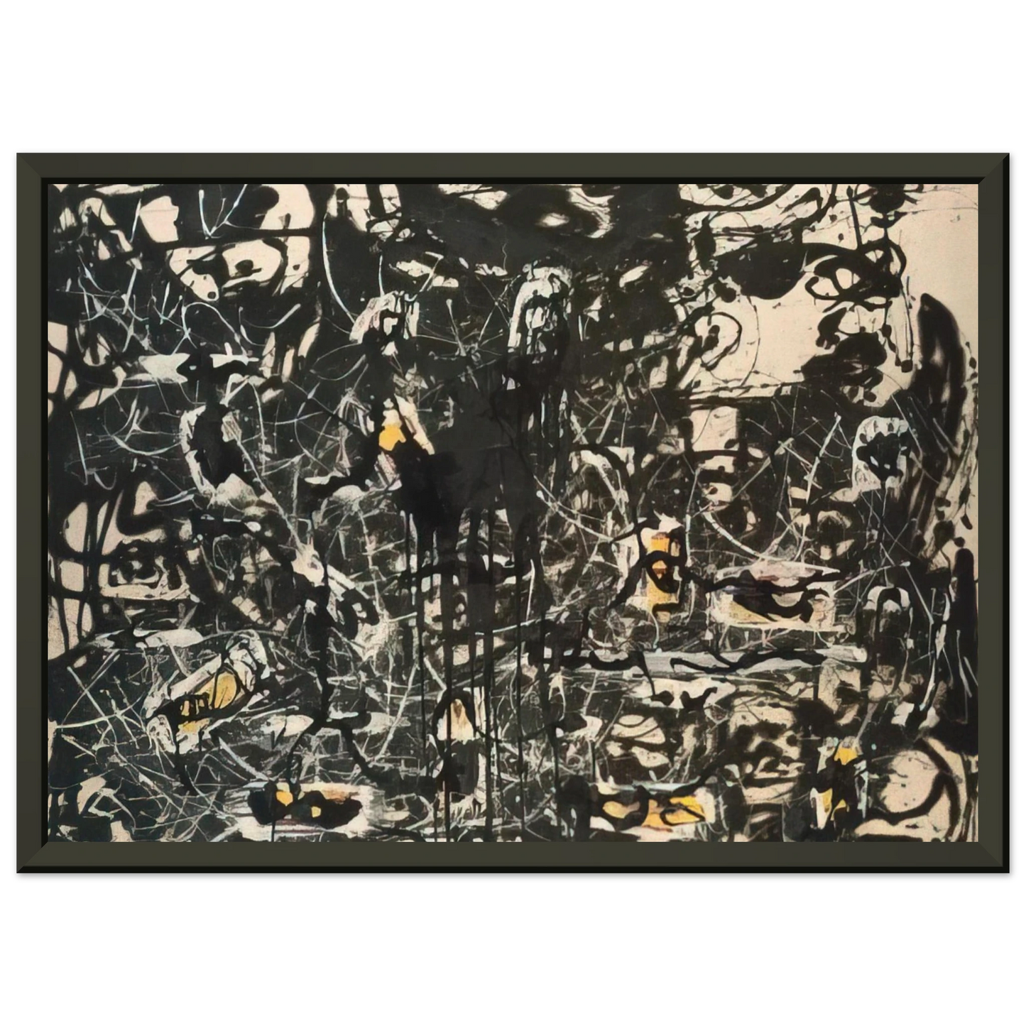 Jackson Pollock  YELLOW ISLANDS Framed Art Print  - Aluminum Frame - 70x100 cm / 28x40 inches