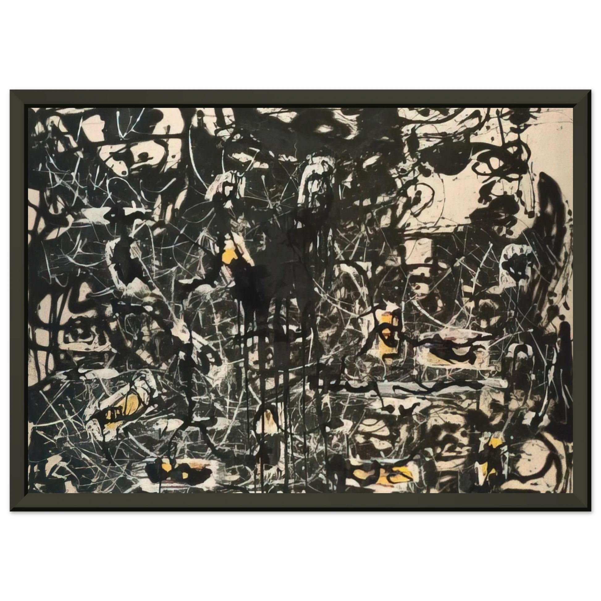Jackson Pollock  YELLOW ISLANDS Framed Art Print  - Aluminum Frame - 70x100 cm / 28x40 inches