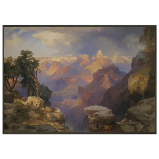 Thomas Moran  Grand Canyon with Rainbow Framed Art Print  - Aluminum Frame - 21x29.7 cm / 8x12"