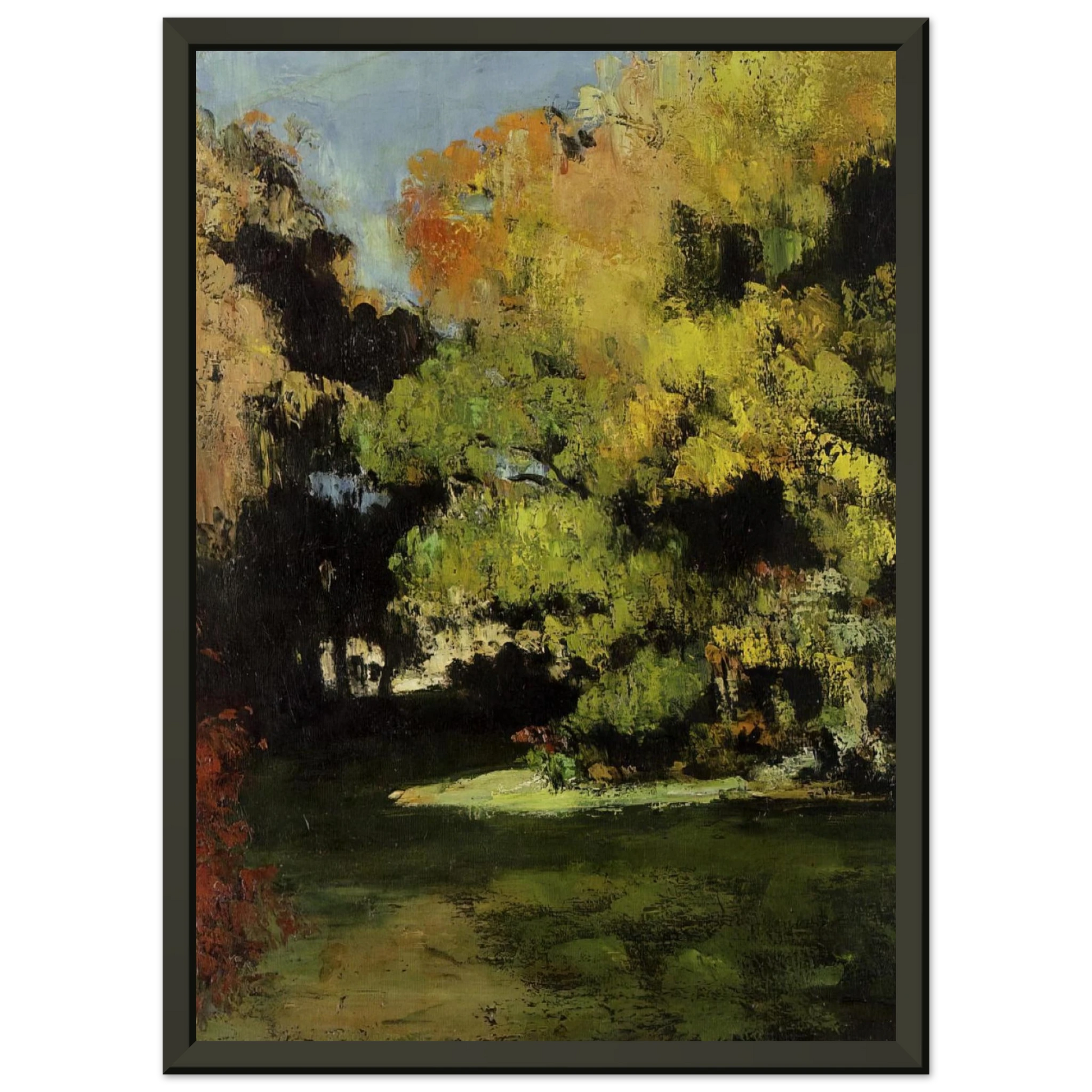 Paul Cezanne  Clearing Framed Art Print  - Aluminum Frame - 60x80 cm / 24x32 inches