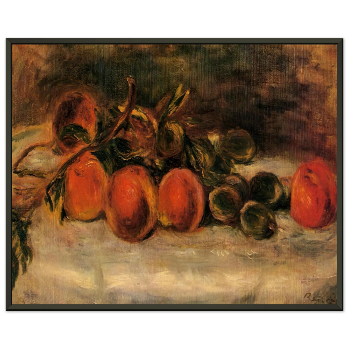 PierreAuguste Renoir  Still Life with Peaches and Chestnuts Framed Art Print  - Aluminum Frame - 60x80 cm / 24x32 inches