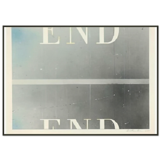 Edward Ruscha  THE END 53 Framed Art Print  - Aluminum Frame - 21x29.7 cm / 8x12"