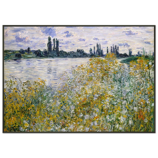claude monet  Isle of Flowers on Siene near Vetheuil Framed Art Print  - Aluminum Frame - 21x29.7 cm / 8x12"