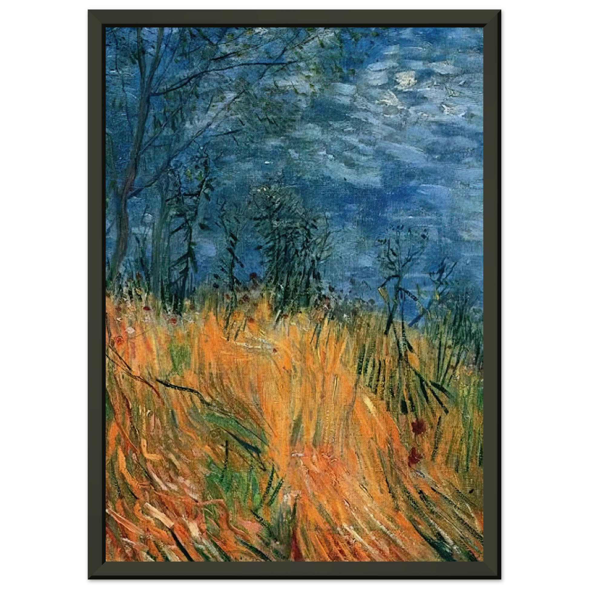 Vincent van Gogh  Edge of a Wheatfield with Poppies Framed Art Print  - Aluminum Frame - 70x100 cm / 28x40 inches