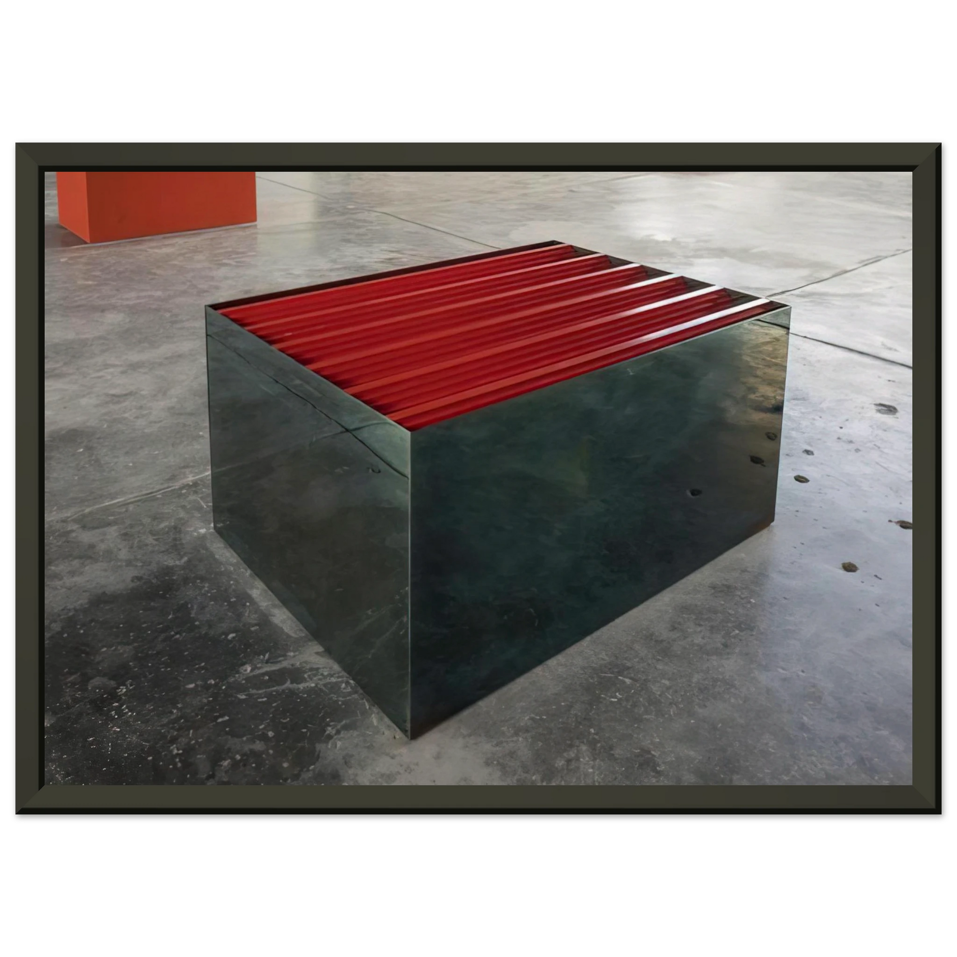 Donald Judd  Untitled The Block  1965 Framed Art Print  - Aluminum Frame - 70x100 cm / 28x40 inches