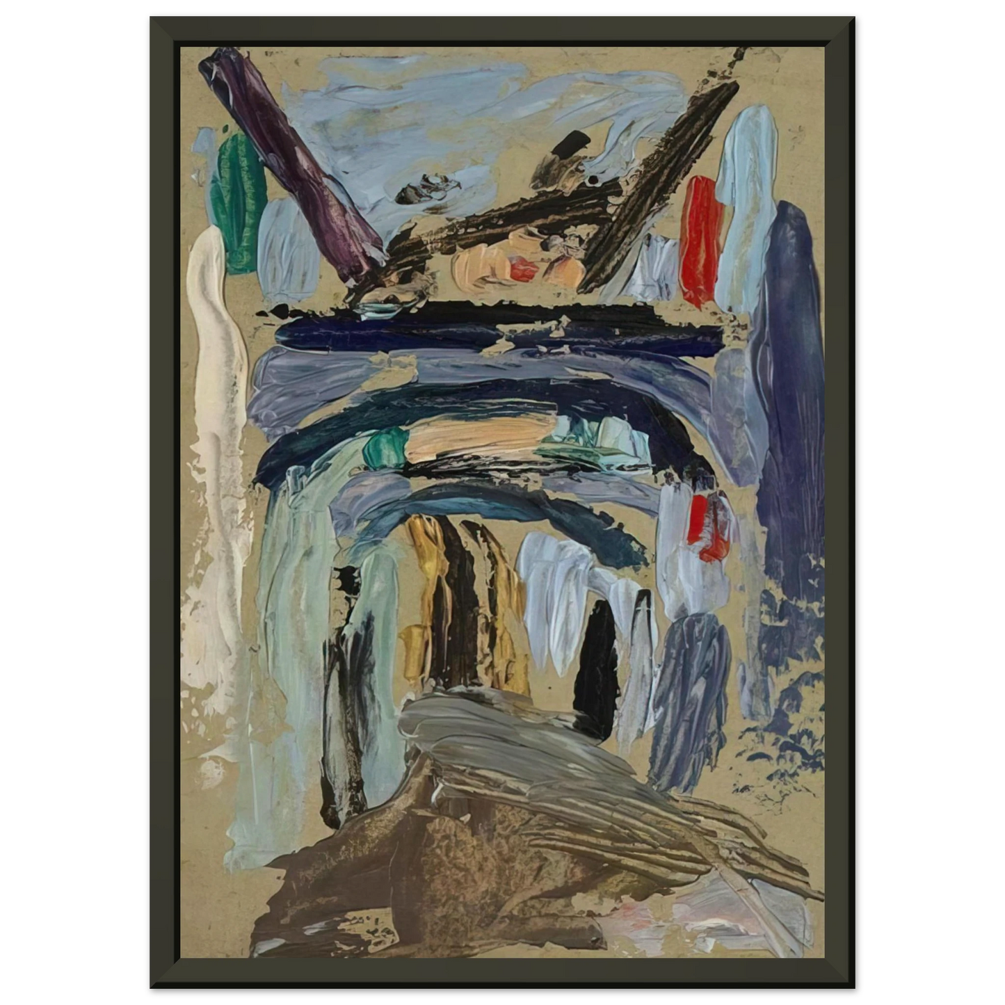 Gabriele Munter  GASSE MIT TORBOGEN Framed Art Print  - Aluminum Frame - 40x50 cm / 16x20 inches