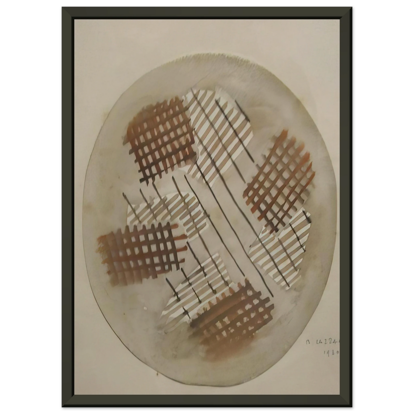 Bice Lazzari  Red and White Signals  1930 Framed Art Print  - Aluminum Frame - 40x50 cm / 16x20 inches