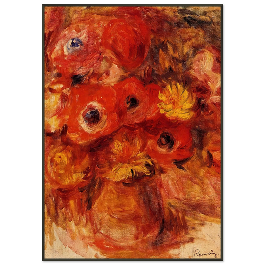 PierreAuguste Renoir  Vase of Anemones Framed Art Print  - Aluminum Frame - 21x29.7 cm / 8x12"