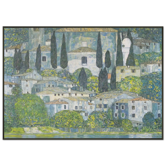 Gustav Klimt  CHRURCH IN CASSONE 1913 Framed Art Print  - Aluminum Frame - 21x29.7 cm / 8x12"