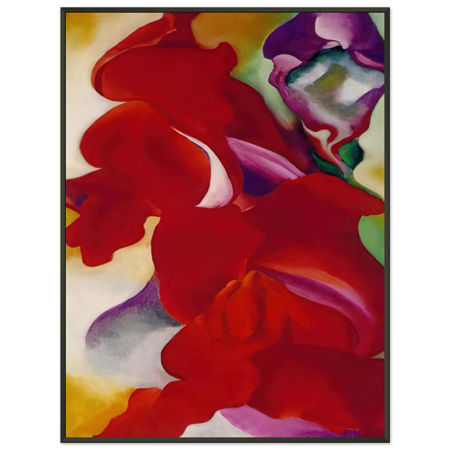 Georgia OKeeffe  Red Snapdragons Framed Art Print  - Aluminum Frame - 60x80 cm / 24x32 inches