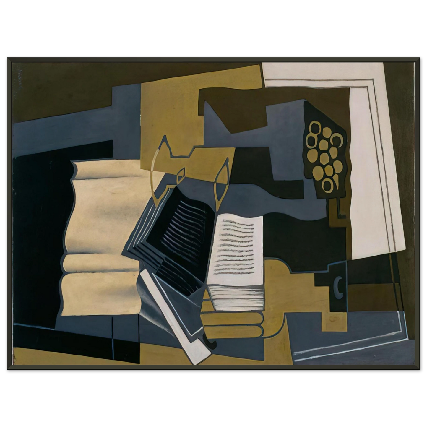 Juan Gris  CARAFE AND BOOK 1920 Framed Art Print  - Aluminum Frame - 40x50 cm / 16x20 inches