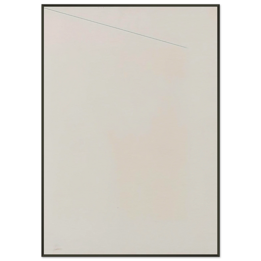 Robert Ryman  Blue Line Framed Art Print  - Aluminum Frame - 21x29.7 cm / 8x12"