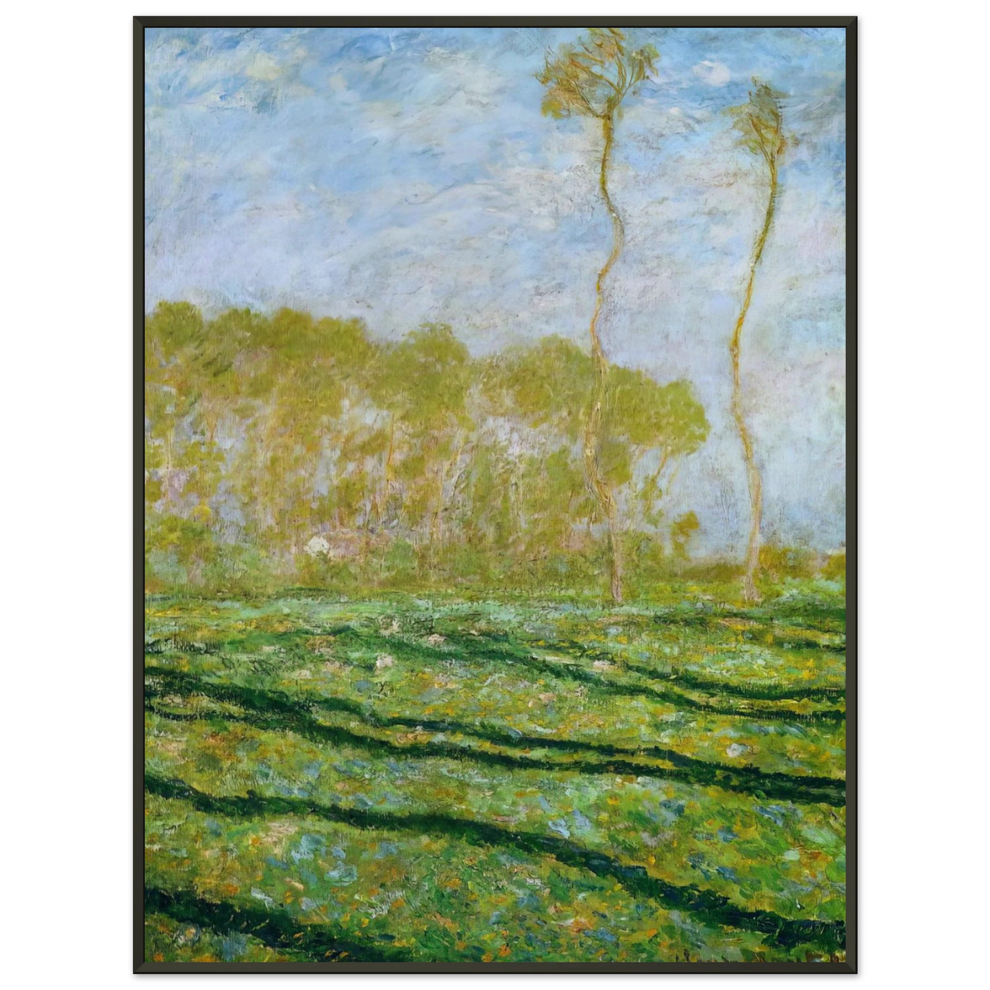 claude monet  Springtime Landscape at Giverny Framed Art Print  - Aluminum Frame - 60x80 cm / 24x32 inches