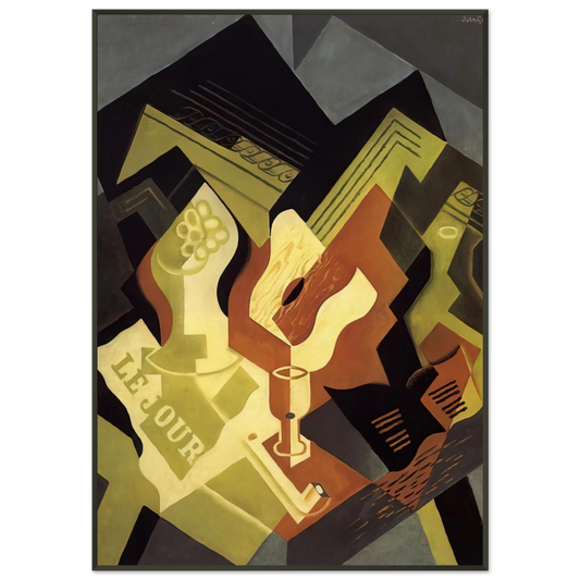 Juan Gris  GUITAR AND FRUIT DISH Framed Art Print  - Aluminum Frame - 21x29.7 cm / 8x12"