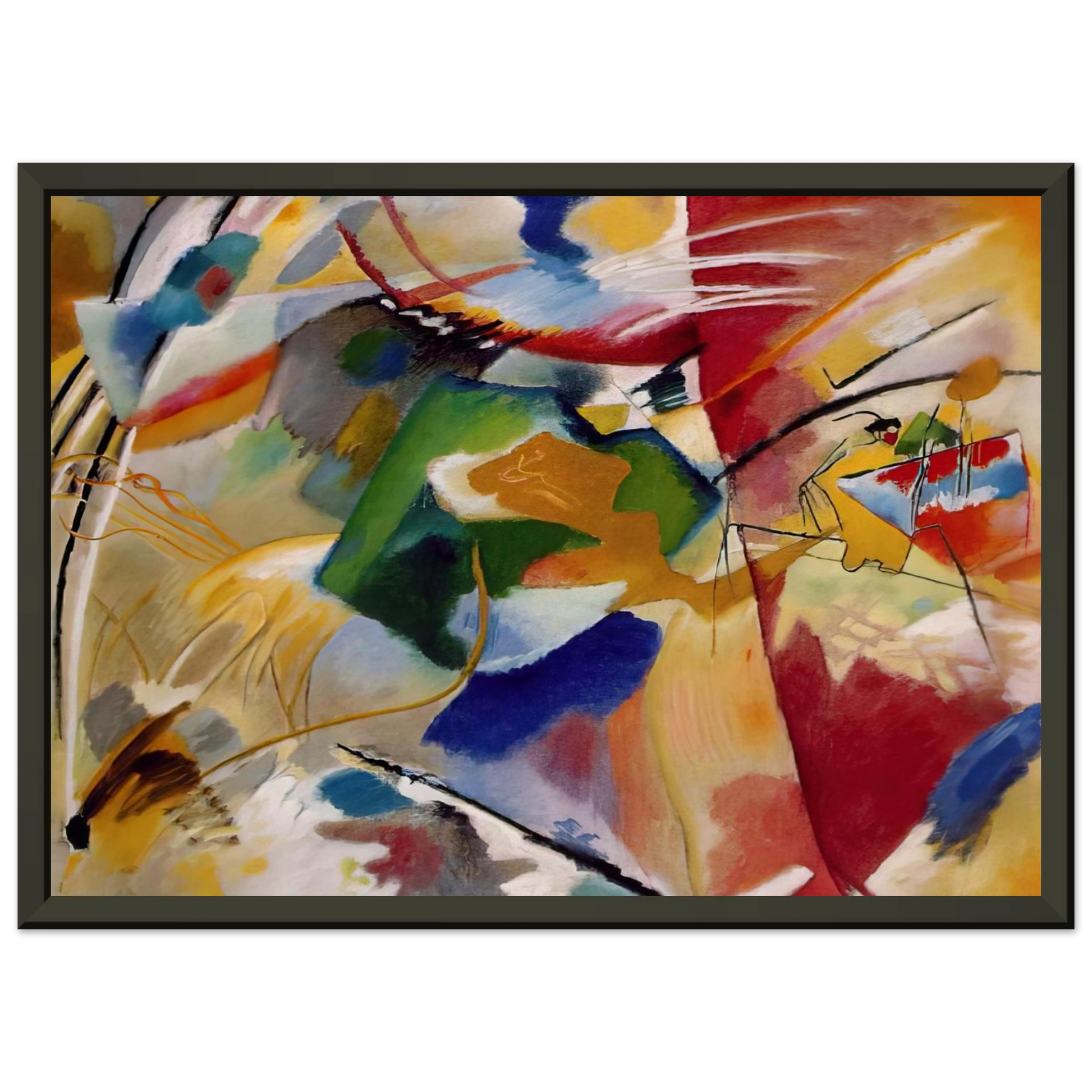 Wassily Kandinsky  PAINTING WITH GREEN CENTER 1913 Framed Art Print  - Aluminum Frame - 60x80 cm / 24x32 inches