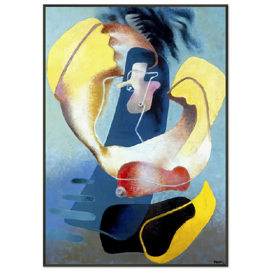 Enrico Prampolini  THE FIGURE IN SPACE 1937 Framed Art Print  - Aluminum Frame - 21x29.7 cm / 8x12"