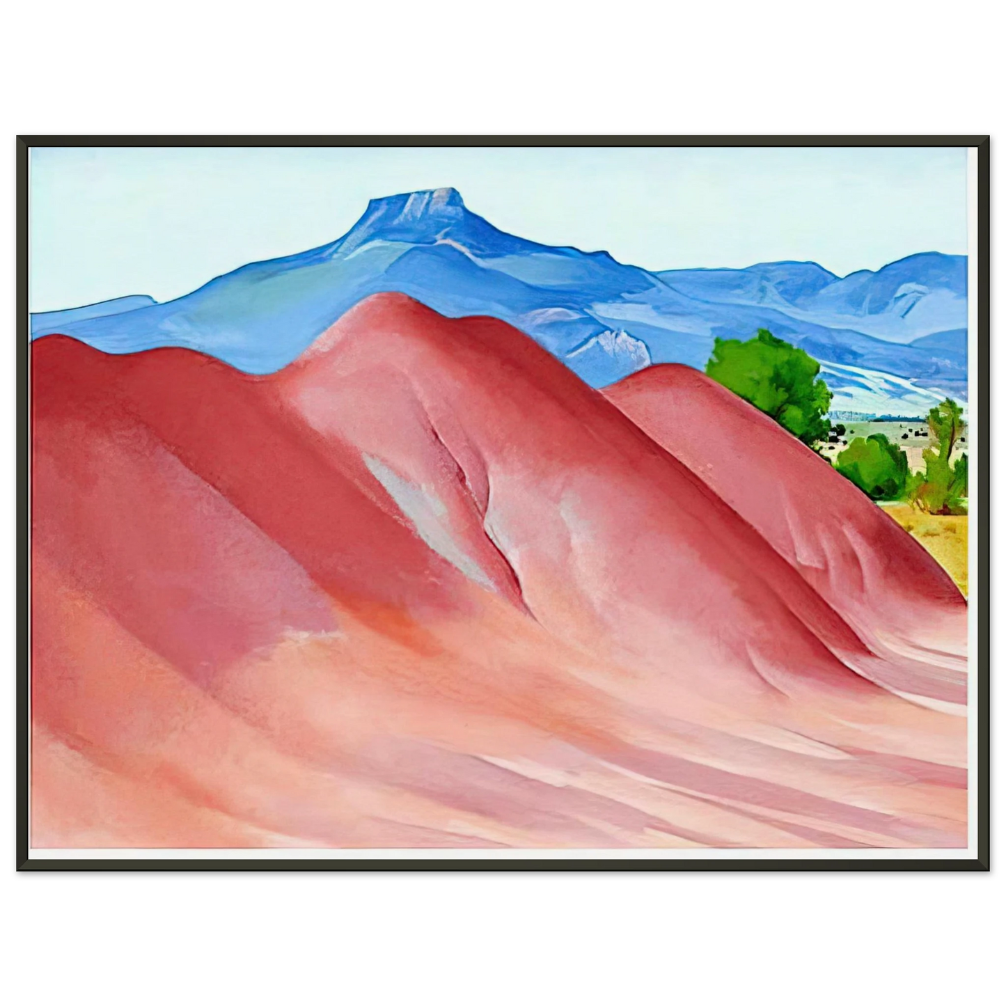 Georgia OKeeffe  Red Hills and Pedernal Framed Art Print  - Aluminum Frame - 60x80 cm / 24x32 inches