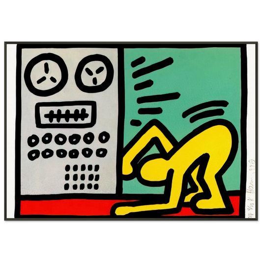 Keith Haring  POP SHOP III 1989 Framed Art Print  - Aluminum Frame - 21x29.7 cm / 8x12"