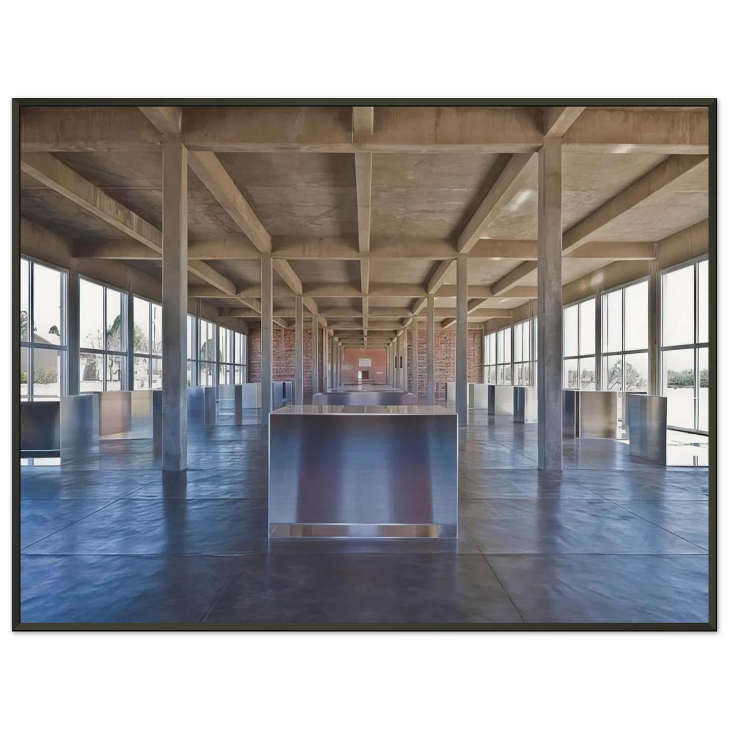 Donald Judd  Untitled 100 Untitled Works in Mill Aluminium  1986 Framed Art Print  - Aluminum Frame - 60x80 cm / 24x32 inches