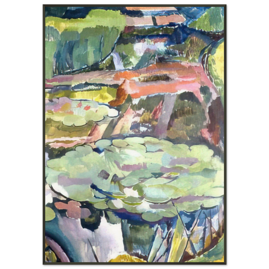 Vanessa Bell  LANDSCAPE WITH A POND AND WATER LILIES 1915 Framed Art Print  - Aluminum Frame - 21x29.7 cm / 8x12"
