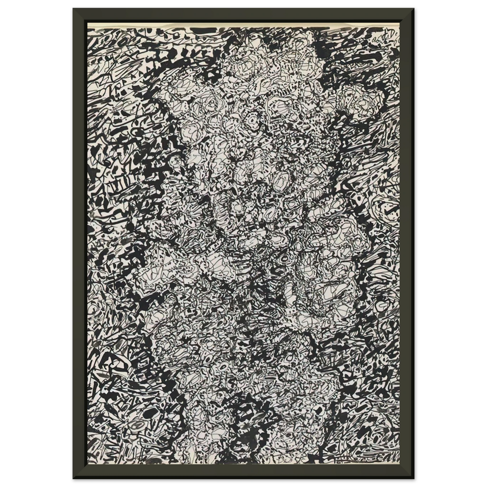 Jean Dubuffet  FIGURE WITH HAT IN A LANDSCAPE 1960 Framed Art Print  - Aluminum Frame - 70x100 cm / 28x40 inches