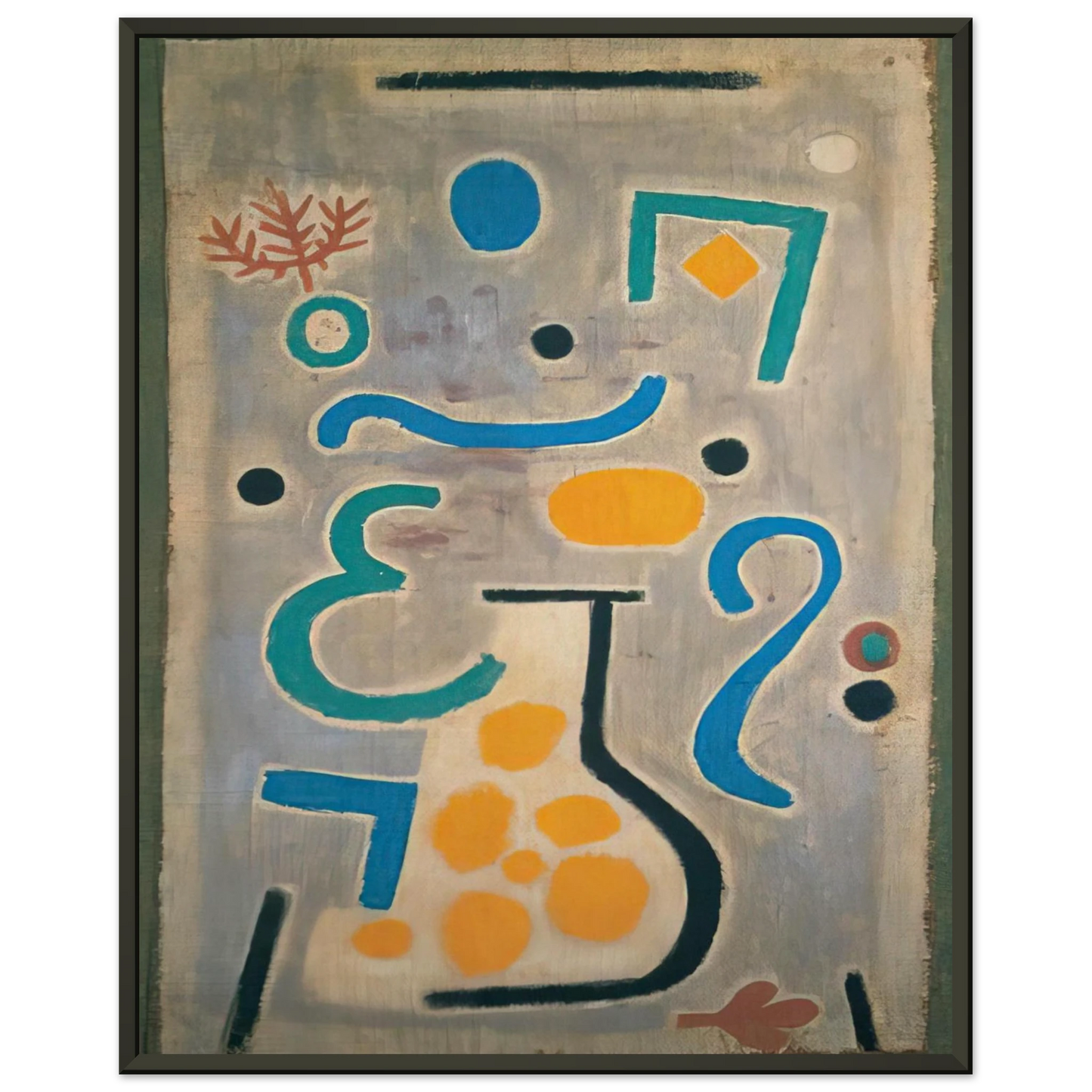 Paul Klee  THE VASE 1938 Framed Art Print  - Aluminum Frame - 40x50 cm / 16x20 inches