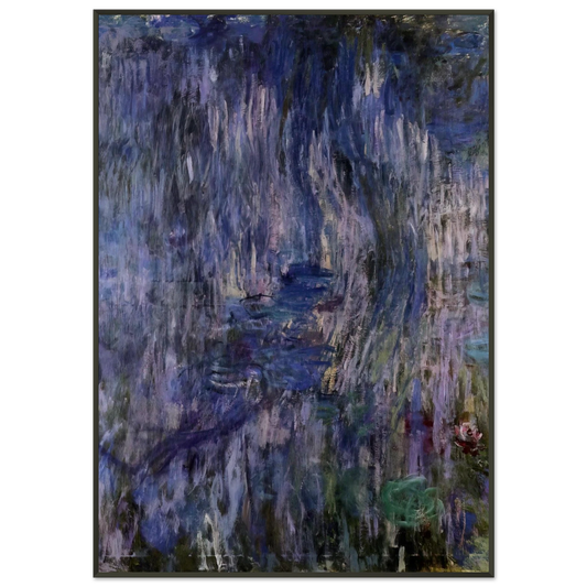 claude monet  Water Lilies Reflection of a Weeping Willows Framed Art Print  - Aluminum Frame - 21x29.7 cm / 8x12"