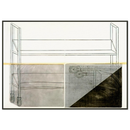 Dieter Roth  Large Trolley  1972 Framed Art Print  - Aluminum Frame - 21x29.7 cm / 8x12"