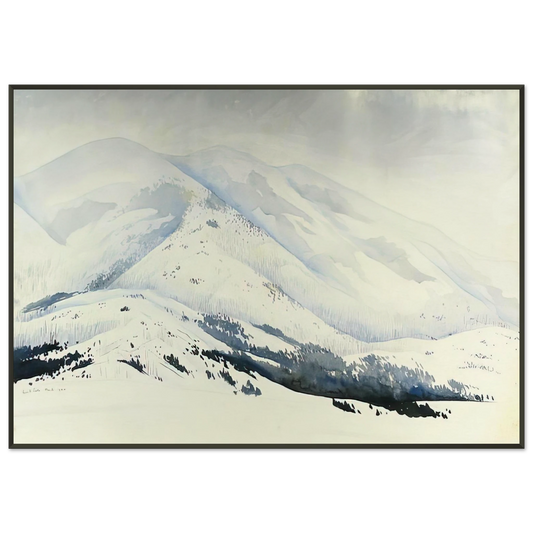 Eyvind Earle  Snowy Mountain Framed Art Print  - Aluminum Frame - 21x29.7 cm / 8x12"